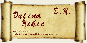 Dafina Mikić vizit kartica